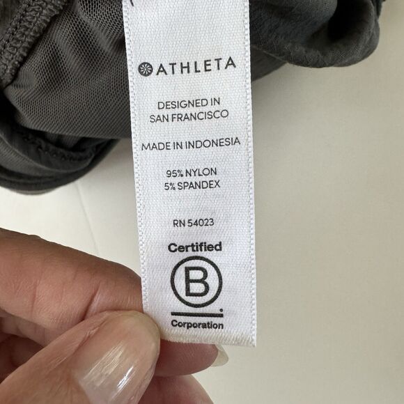 ATHLETA Charcoal NYLON SPANDEX SHORTS WITH ZIPPERED POCKETS SIZE 4 - Picture 8 of 10